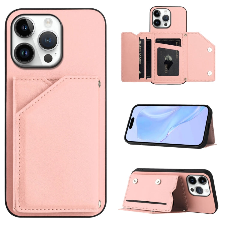 Skin Feel Four Card Slots Phone Case with Wrist Strap, For iPhone 17 Pro Max, For iPhone 17 Pro, For iPhone 17, For iPhone Air, For iPhone 16 Pro Max, For iPhone 16 Pro, For iPhone 16 Plus, For iPhone 16