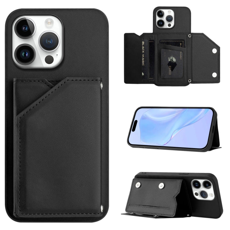 Skin Feel Four Card Slots Phone Case with Wrist Strap, For iPhone 17 Pro Max, For iPhone 17 Pro, For iPhone 17, For iPhone Air, For iPhone 16 Pro Max, For iPhone 16 Pro, For iPhone 16 Plus, For iPhone 16