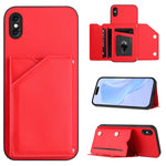 スキンフィール4カードスロット付きリストストラップ付き電話ケース、iPhone 12 mini用、iPhone 11 Pro Max用、iPhone 11用、iPhone 11 Pro用、iPhone X / XS用、iPhone XR用、iPhone XS Max用、iPhone 7 Plus / 8 Plus用