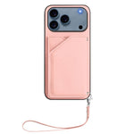 Skin Feel Four Card Slots Phone Case with Wrist Strap, For iPhone 17 Pro Max, For iPhone 17 Pro, For iPhone 17, For iPhone Air, For iPhone 16 Pro Max, For iPhone 16 Pro, For iPhone 16 Plus, For iPhone 16
