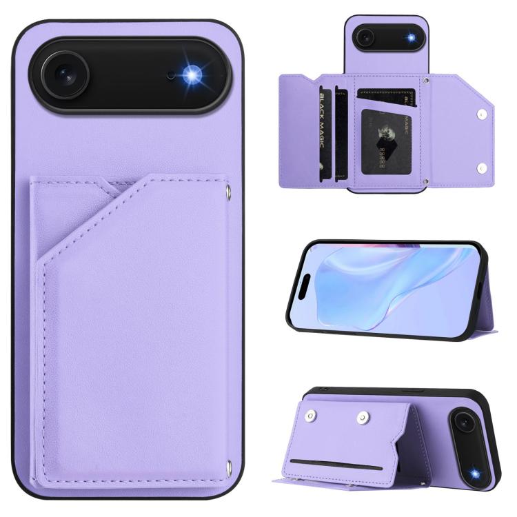 Skin Feel Four Card Slots Phone Case with Wrist Strap, For iPhone 17 Pro Max, For iPhone 17 Pro, For iPhone 17, For iPhone Air, For iPhone 16 Pro Max, For iPhone 16 Pro, For iPhone 16 Plus, For iPhone 16