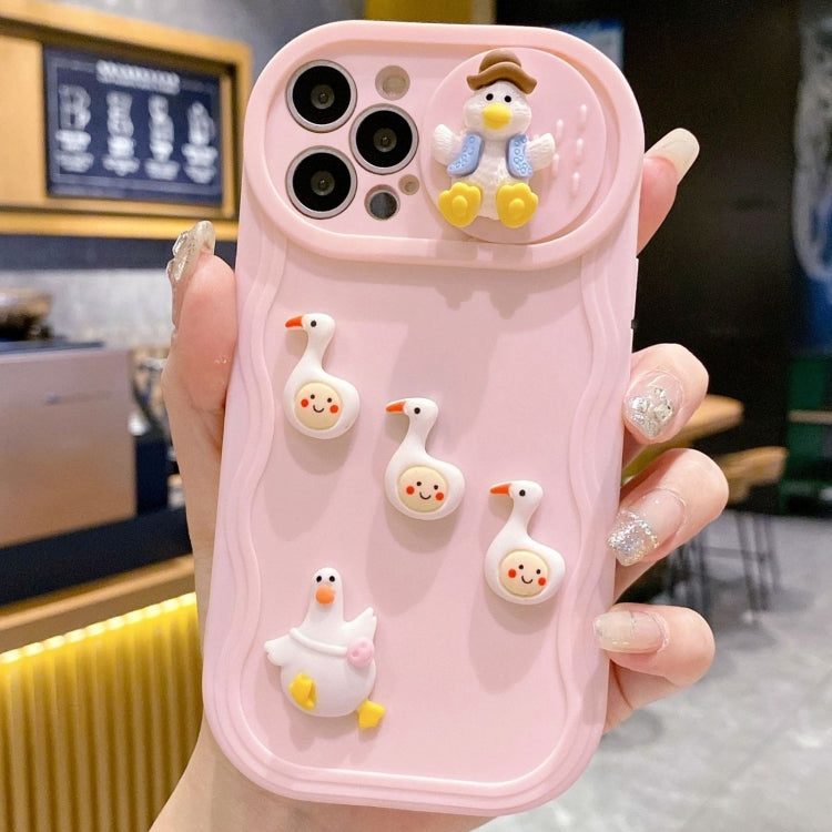 Creative 3D Duck Design Sliding Window Full Coverage Phone Case, For iPhone 16 Pro Max, For iPhone 16 Pro, For iPhone 16 Plus, For iPhone 16, For iPhone 15 Pro Max, For iPhone 15 Pro, For iPhone 15 Plus, For iPhone 15, For iPhone 14 Plus, For iPhone 14...