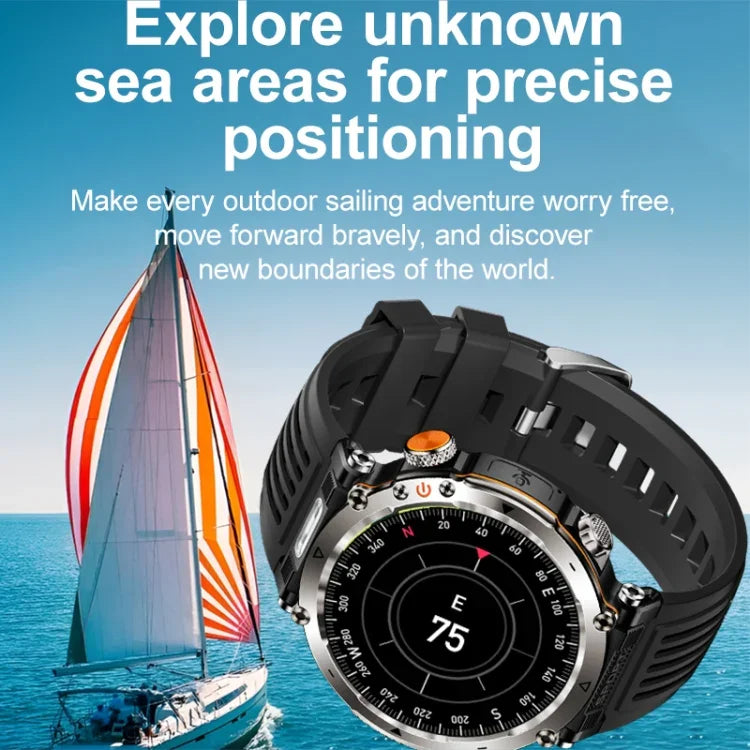 HT30 1.7インチ IP68防水 迷彩シリコンバンドスマートウォッチ、懐中電灯 / 紙幣検出ライト / コンパス対応
