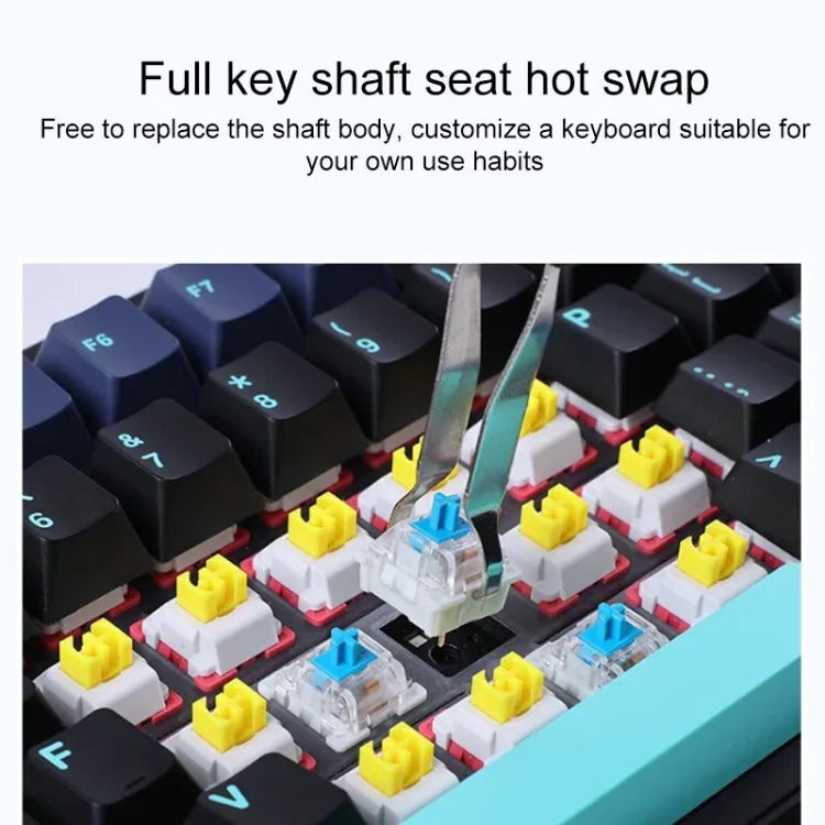 AULA F87 87 Keys Wired/2.4G/Bluetooth Three Model Customized RGB Mechanical Keyboard