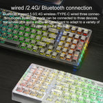 AULA F98Pro V3 99 Keys Wired/2.4G/Bluetooth Three Model RGB Mechanical Keyboard, Ice Crystal Shaft