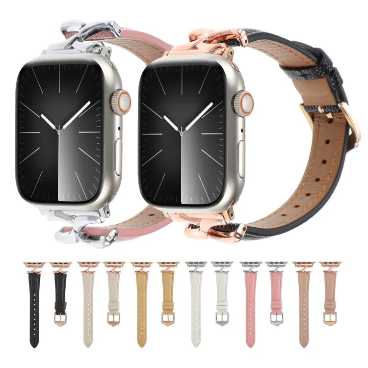 X字バックル本革ウォッチバンド、Apple Watch 46mm / 49mm / 45mm / 44mm用、Apple Watch 42mm / 41mm / 40mm / 38mm用