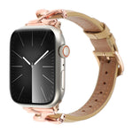 X字バックルドットテクスチャ本革ウォッチバンド、Apple Watch 46mm / 49mm / 45mm / 44mm用、Apple Watch 42mm / 41mm / 40mm / 38mm用