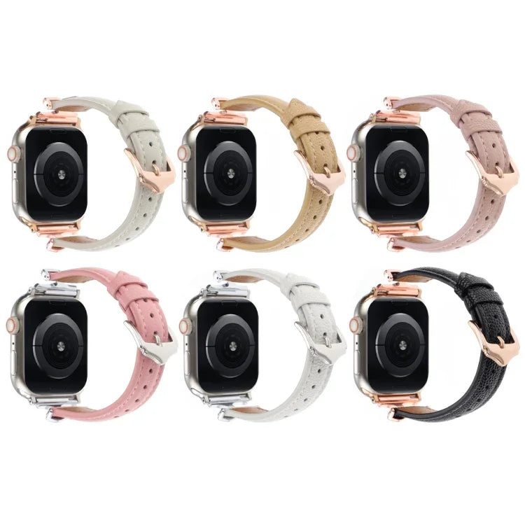 X字バックルドットテクスチャ本革ウォッチバンド、Apple Watch 46mm / 49mm / 45mm / 44mm用、Apple Watch 42mm / 41mm / 40mm / 38mm用