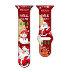 クリスマス柄リバースバックルシリコンウォッチバンド、Apple Watch 46mm / 49mm / 45mm / 44mm用、Apple Watch 42mm / 41mm / 40mm / 38mm用