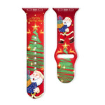 クリスマス柄リバースバックルシリコンウォッチバンド、Apple Watch 46mm / 49mm / 45mm / 44mm用、Apple Watch 42mm / 41mm / 40mm / 38mm用