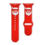 クリスマス柄リバースバックルシリコンウォッチバンド、Apple Watch 46mm / 49mm / 45mm / 44mm用、Apple Watch 42mm / 41mm / 40mm / 38mm用