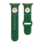 クリスマス柄リバースバックルシリコンウォッチバンド、Apple Watch 46mm / 49mm / 45mm / 44mm用、Apple Watch 42mm / 41mm / 40mm / 38mm用