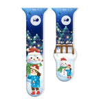 クリスマス柄リバースバックルシリコンウォッチバンド、Apple Watch 46mm / 49mm / 45mm / 44mm用、Apple Watch 42mm / 41mm / 40mm / 38mm用