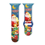 クリスマス柄リバースバックルシリコンウォッチバンド、Apple Watch 46mm / 49mm / 45mm / 44mm用、Apple Watch 42mm / 41mm / 40mm / 38mm用