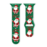 クリスマス柄リバースバックルシリコンウォッチバンド、Apple Watch 46mm / 49mm / 45mm / 44mm用、Apple Watch 42mm / 41mm / 40mm / 38mm用