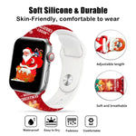 クリスマス柄リバースバックルシリコンウォッチバンド、Apple Watch 46mm / 49mm / 45mm / 44mm用、Apple Watch 42mm / 41mm / 40mm / 38mm用