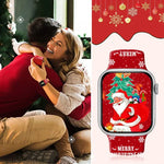 クリスマス柄リバースバックルシリコンウォッチバンド、Apple Watch 46mm / 49mm / 45mm / 44mm用、Apple Watch 42mm / 41mm / 40mm / 38mm用