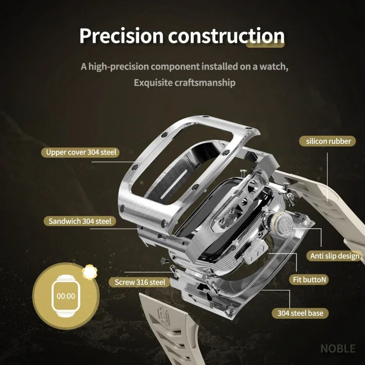 RedPepperアーマーメタルケース一体型シリコンウォッチバンド、Apple Watch 44mm / 45mm用