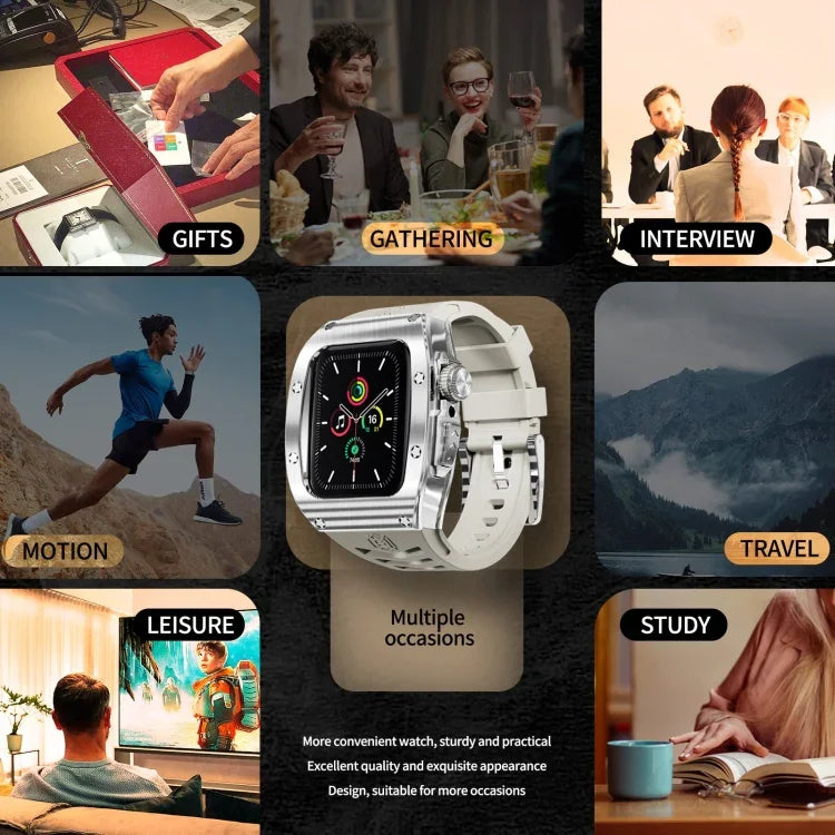 RedPepperアーマーメタルケース一体型シリコンウォッチバンド、Apple Watch 44mm / 45mm用