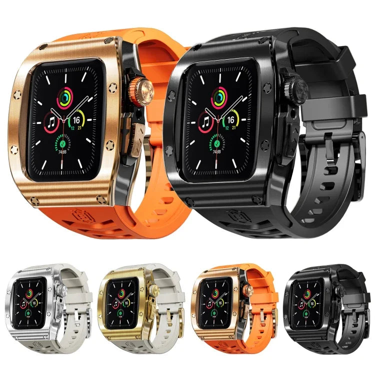 RedPepperアーマーメタルケース一体型シリコンウォッチバンド、Apple Watch 44mm / 45mm用