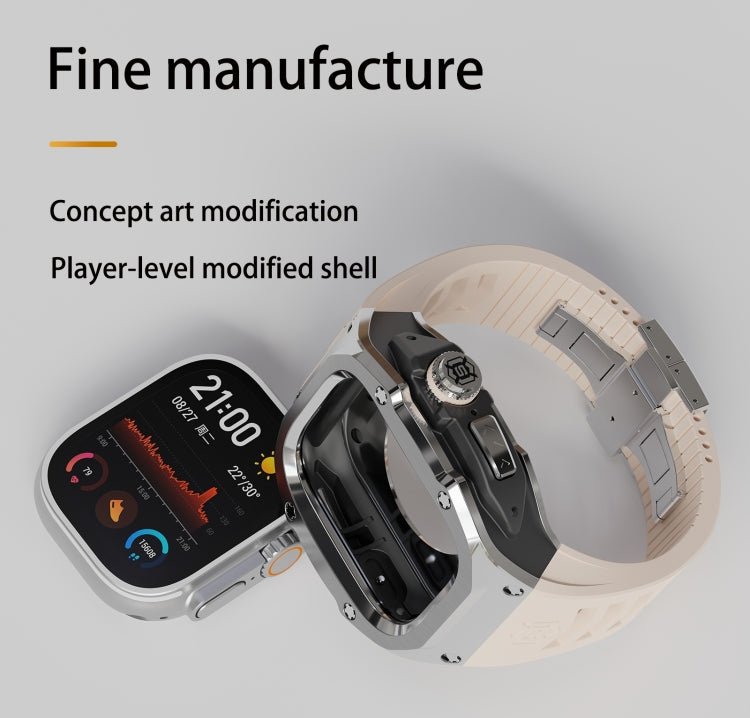 RedPepper Armor メタルケース一体型シリコンウォッチバンド、Apple Watch Ultra 3 / 2 / 1 49mm用