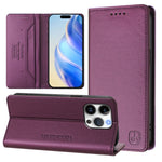 RC01二つ折りマグネット吸着RFIDレザースマホケース、iPhone 16 Pro用、iPhone 16 Plus用、iPhone 16用、iPhone 15 Pro Max用、iPhone 15 Pro用、iPhone 15 Plus用