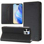 RC01 Dual-Folded Magnetic Suction RFID Leather Phone Case, For iPhone 13 Pro Max, For iPhone 13 Pro, For iPhone 13 mini, For iPhone 12 / 12 Pro, For iPhone 12 Pro Max, For iPhone 12 mini