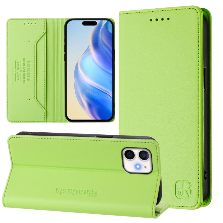 RC01 Dual-Folded Magnetic Suction RFID Leather Phone Case, For iPhone 13 Pro Max, For iPhone 13 Pro, For iPhone 13 mini, For iPhone 12 / 12 Pro, For iPhone 12 Pro Max, For iPhone 12 mini