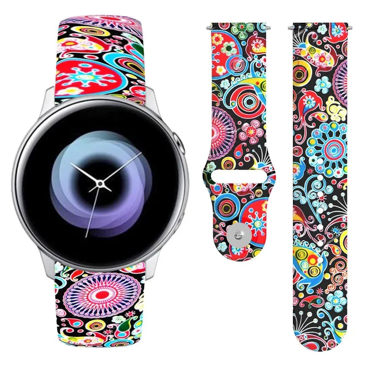 20mm リバースバックル プリントシリコンストラップ、Samsung Galaxy Active2用