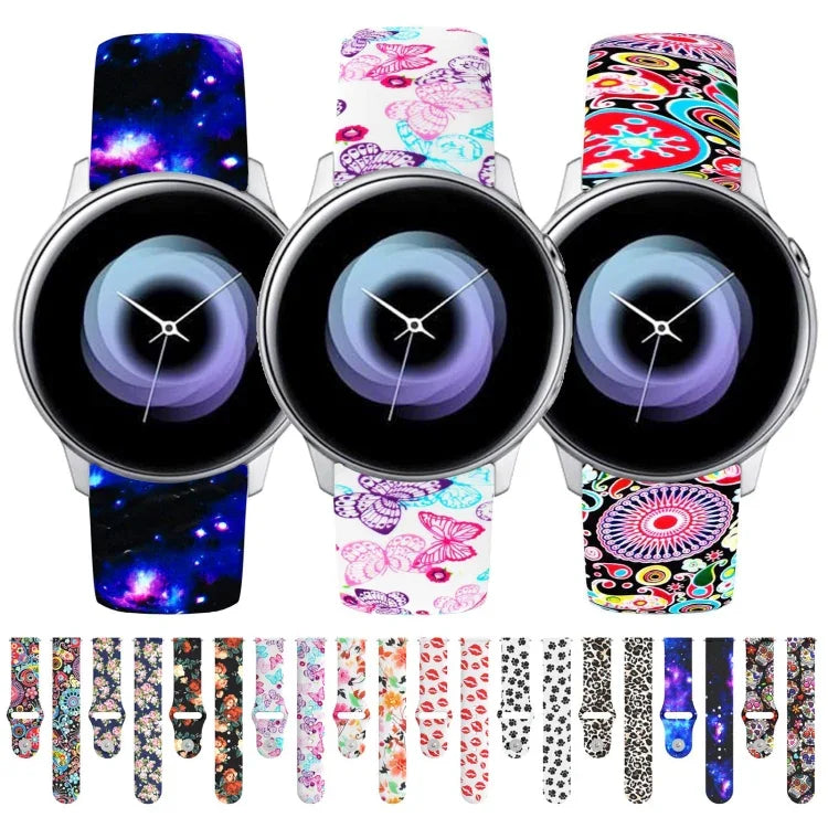 20mm リバースバックル プリントシリコンストラップ、Samsung Galaxy Active2用