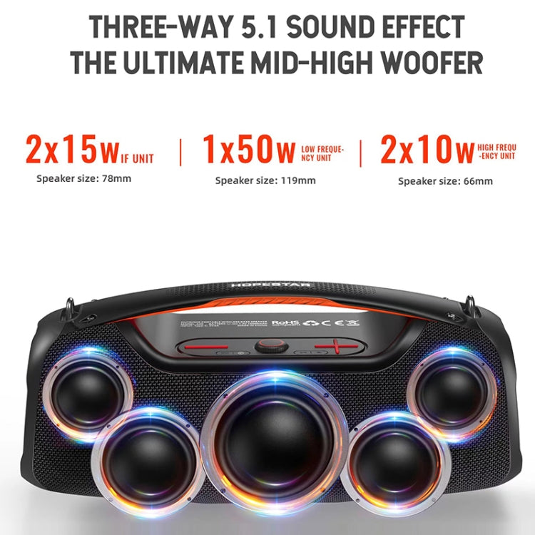 HOPESTAR A60 100W屋外ポータブルIPX6防水Bluetoothスピーカー マイク付き