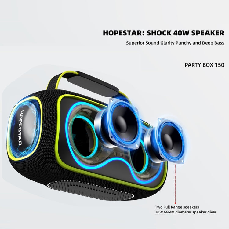 HOPESTAR Party Box 150 40W屋外ポータブルIPX5防水Bluetoothスピーカー