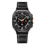 黒バックル本革時計バンド、Samsung Galaxy Watch Ultra 47mm / Ultra 2025用