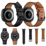 黒バックル本革時計バンド、Samsung Galaxy Watch Ultra 47mm / Ultra 2025用