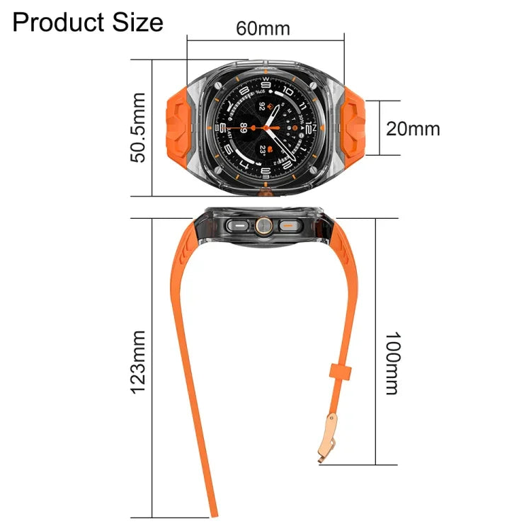 改良型PCハイブリッドTPU時計ケースバンド、Samsung Galaxy Watch Ultra 47mm / Ultra 2025用