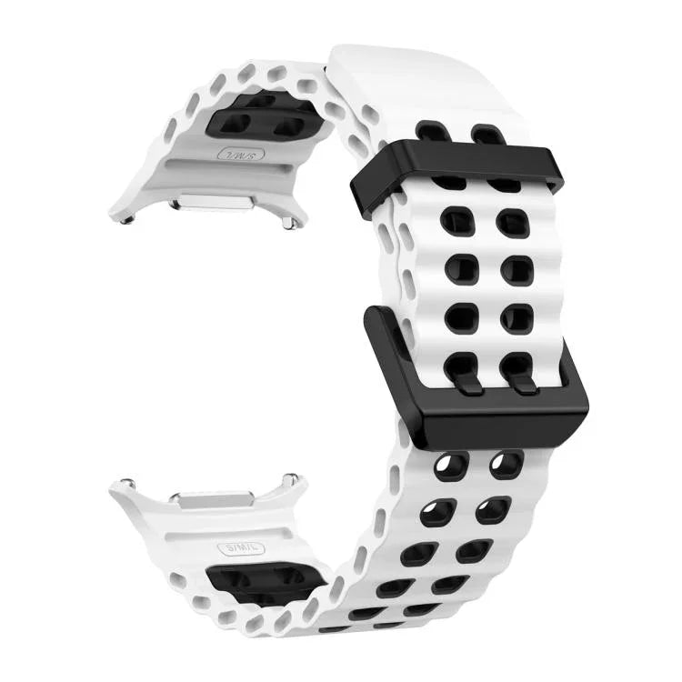 オーシャン二色二列穴シリコン時計バンド、Samsung Galaxy Watch Ultra 47mm / Ultra 2025用