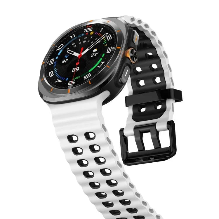 オーシャン二色二列穴シリコン時計バンド、Samsung Galaxy Watch Ultra 47mm / Ultra 2025用
