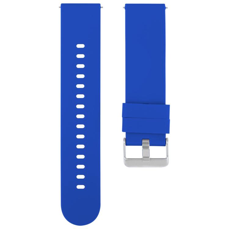 Solid Color Steel Buckle Silicone Watch Band, 18mm, 19mm, 20mm