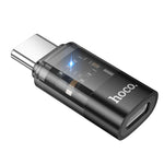 hoco UA36D USB-C / Type-C オス to 8ピン メス OTG 透明アダプター、USB-C / Type-C オス to 8ピン メス
