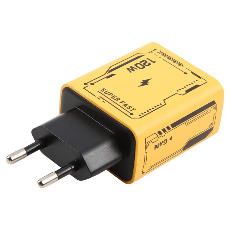 AR-PD14 GaN 120W 充電アダプター 4ポート 2 PD 2 QC 3.0 USB と USB-C / Type-C 急速充電器、EUプラグ、USプラグ