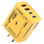 AR-PD14 GaN 120W 充電アダプター 4ポート 2 PD 2 QC 3.0 USB と USB-C / Type-C 急速充電器、EUプラグ、USプラグ
