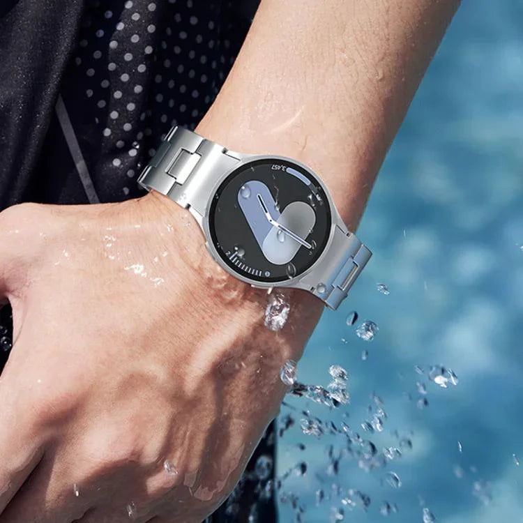 クイックリリースボタンH型ステンレススチール時計バンド、Samsung Galaxy Watch 7 / 6 / 5 / 4用