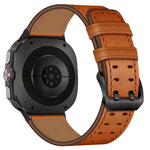 ダブルバックル本革時計バンド、Samsung Galaxy Watch Ultra / Ultra 2025用、Samsung Galaxy Watch8 / Watch8 Classic用