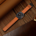 ダブルバックル本革時計バンド、Samsung Galaxy Watch Ultra / Ultra 2025用、Samsung Galaxy Watch8 / Watch8 Classic用