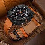 ダブルバックル本革時計バンド、Samsung Galaxy Watch Ultra / Ultra 2025用、Samsung Galaxy Watch8 / Watch8 Classic用