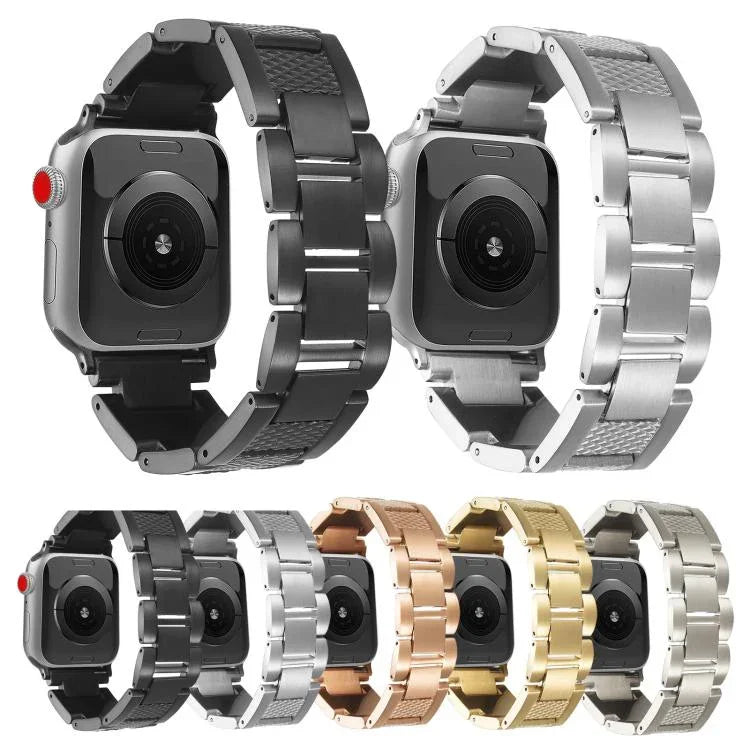 ウェーブスレッド3ビーズステンレススチールウォッチバンド、Apple Watch 46mm / 49mm / 45mm / 44mm用、Apple Watch 42mm / 41mm / 40mm / 38mm用