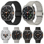 竹製ノーマンバックルステンレススチール時計バンド、Samsung Galaxy Watch Ultra 47mm / Ultra 2025用