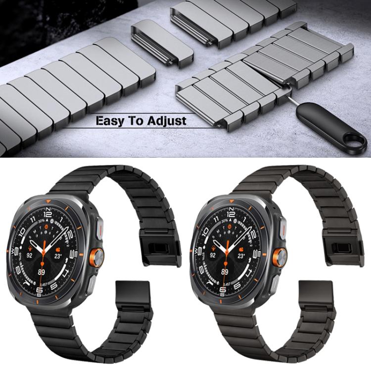 竹製ノーマンバックルステンレススチール時計バンド、Samsung Galaxy Watch Ultra 47mm / Ultra 2025用