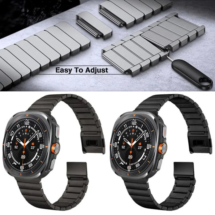 竹製ノーマンバックルチタン合金時計バンド、Samsung Galaxy Watch Ultra 47mm / Ultra 2025用
