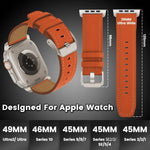 チタニウムバックルナッパ本革ウォッチバンド、Apple Watch 46mm / 49mm / 45mm / 44mm用